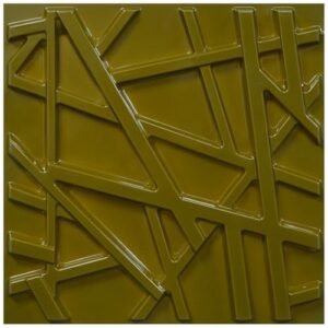 STORVIDA 3D Wall Panels for Interior Wall Decor 11.8x11.8 inch Brushed Gold Accent Textured Wall Panels Cover 32 Sq.Ft