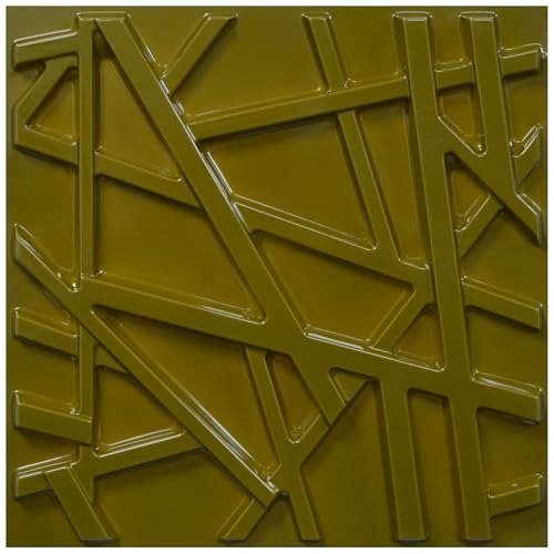 STORVIDA 3D Wall Panels for Interior Wall Decor 11.8x11.8 inch Brushed Gold Accent Textured Wall Panels Cover 32 Sq.Ft