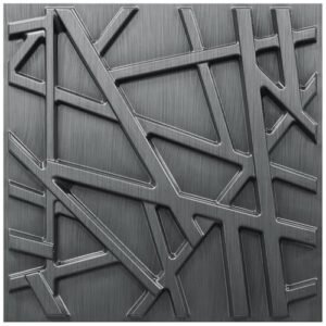 STORVIDA 3D Wall Panels for Interior Wall Decor 12x12 inch Brushed Silver Accent Textured Wall Panels Cover 32 Sq.Ft