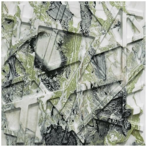 STORVIDA 3D Wall Panels for Interior Wall Decor 12x12 inch Ice Green Marble Effect Accent Textured Wall Panels Cover 32 Sq.Ft