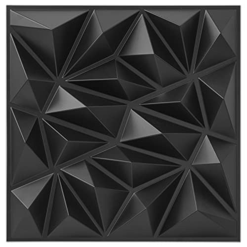 STORVIDA wallpanels 3D Wall Panel for Interior Wall Decor PVC Textured Wall Panels 3D Wallpaper Modern Wall Tiles - Black