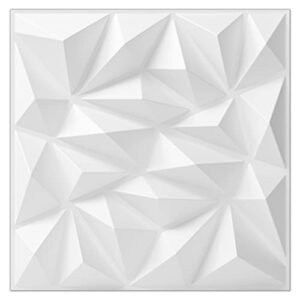 STORVIDA wallpanels 3D Wall Panel for Interior Wall D??cor PVC Textured Wall Panels Modern 3D Wallpaper - White