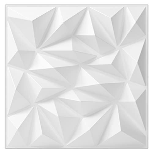 STORVIDA wallpanels 3D Wall Panel for Interior Wall D??cor PVC Textured Wall Panels Modern 3D Wallpaper - White