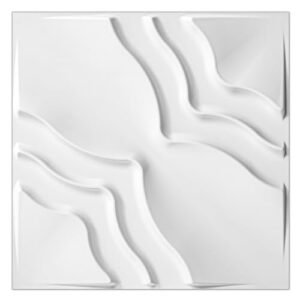 STORVIDA wallpanels 3D Wall Panel for Interior Wall D??cor PVC Textured 3D Wallpaper Elegant Wall Tiles for Living Room Lobby Bedroom Hotel Office - New White
