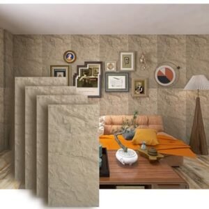 STORVIDA 3D PU Stone Wall Panels for Interior Decor Faux Stone Accent Tiles Stone Yellow 47.24x23.62x1.18 Waterproof & Lightweight 3D Wall Design
