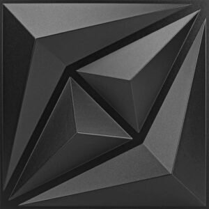 STORVIDA 3D Wall Panels for Interior Wall Decor PVC Textured Wall Art 12''x12'' - Black