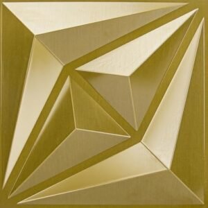 STORVIDA 3D Wall Panels for Interior Wall Decor PVC Textured Wall Art 12''x12'' - Gold