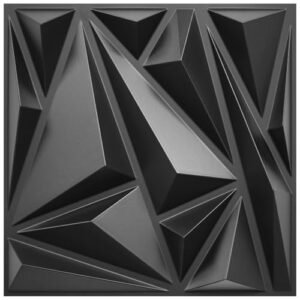 STORVIDA 3D Wall Panels for Interior Wall Decor Black Diamond Design Accent Wall Decor 12x12 inch Modern Wall Panels for Gaming Room Bedroom TV Background