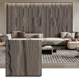 STORVIDA 3D Faux Stone Wall Panels Coverings Interior & Exterior Walls 23.62x23.62 Inch Accent Wall Panels Waterproof Easy DIY PU Artificial Stone Veneer Panels for Living Room Bathroom Gray