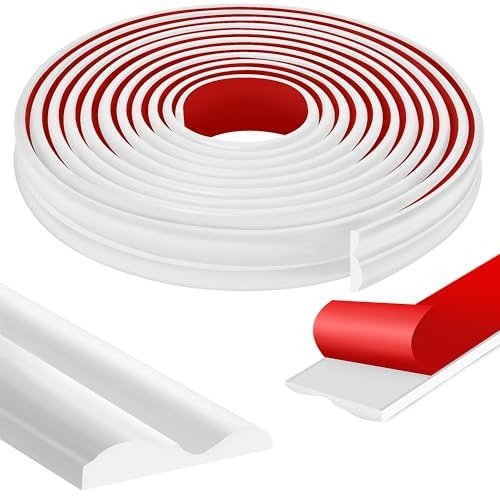 STORVIDA 20 Ft x 1.6'' White Wall Decoration Molding Trim Self-Adhesive 3D Chair Rail Panel