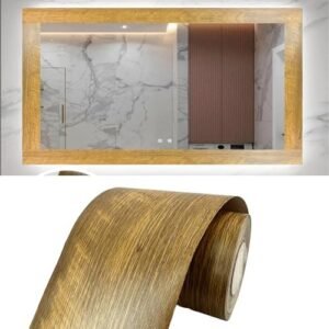STORVIDA 10M Yellow Wood Grain Removable PVC Waterproof Border Wall Decor Self Adhesive Wallpaper Sticker 4x390 Inch