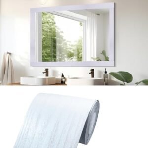 STORVIDA 10M White Wood Grain Removable PVC Waterproof Border Wall Decor Self Adhesive Wallpaper Sticker 4x390 Inch